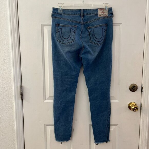 True Religion Woman's Jennie Curvy Mid-Rise Super Skinny JEans Sz 31 - Picture 7 of 13